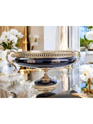 High quality ceramic centerpiece, with elegant gold details, handmade.