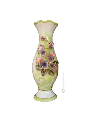 VASE Baroque style artistic ceramic with 24k gold details Made in Italy