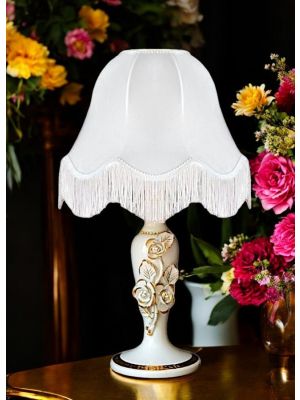 LAMP Table lamp abat-jour lampshade Baroque style artistic ceramic with 24k gold details Made in Italy