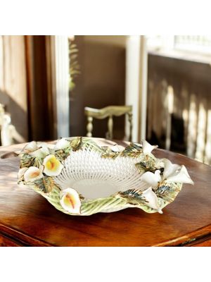 Decorative basket ceramic - Tabletop décor - Calla garden crown