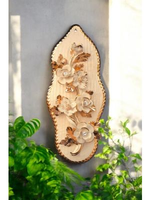 PICTURE Wall decorative object to hang Baroque style artistic ceramic with 24k gold details Made in Italy