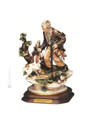 HUNTER Statuette statue figure porcelain Capodimonte handmade Made in Italy exclusive