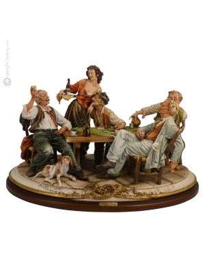 BIG CARD GAME Statuette statue figure porcelain Capodimonte handmade Made in Italy exclusive