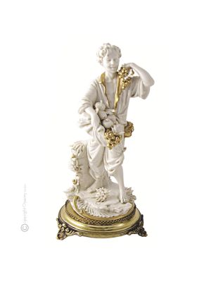 FRUIT VENDOR Statuette statue figure porcelain Capodimonte handmade Made in Italy exclusive