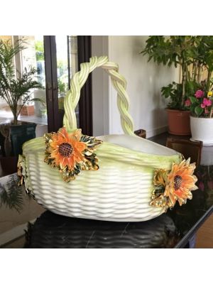 Table centerpiece ceramic - Home aesthetic - Sunflowers basket