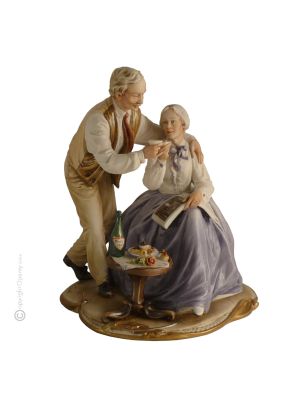 ANNIVERSARY Statuette statue figure Capodimonte porcelain handcraft made in Italy