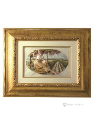 AUTUMN picture bas-relief porcelain Capodimonte handmade Made in Italy exclusive