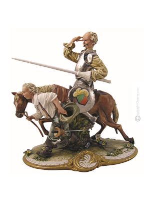 DON QUIXOTE OF LA MANCHA Statuette statue figure porcelain Capodimonte handmade Made in Italy exclusive