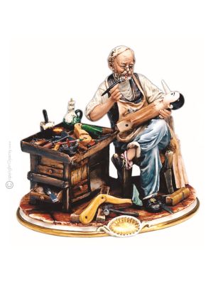 PINOCCHIO AND GEPPETTO Statuette statue figure porcelain Capodimonte handmade Made in Italy exclusive