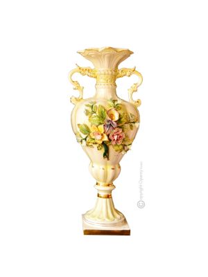 VASE Baroque style artistic ceramic with 24k gold details Made in Italy