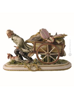 PEDDLER Statuette statue figure porcelain Capodimonte handmade Made in Italy exclusive
