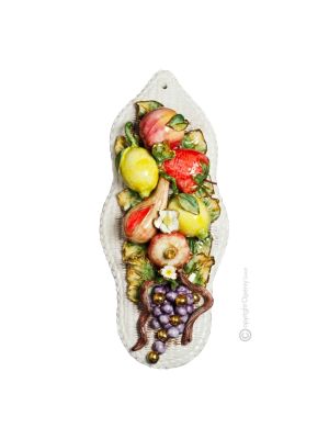 PICTURE Wall decorative object to hang artistic ceramic Made in Italy