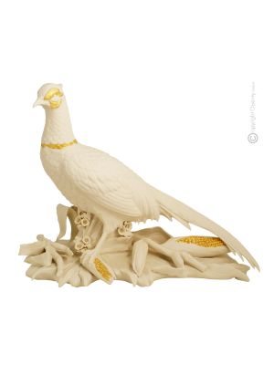 PHEASANT Statuette statue figure Capodimonte porcelain handcraft made in Italy