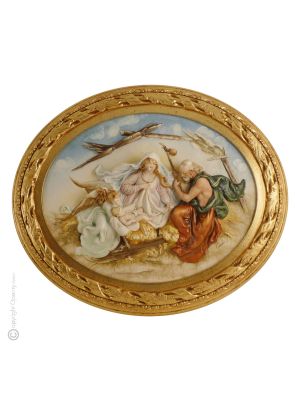 NATIVITY picture bas-relief porcelain Capodimonte handmade Made in Italy exclusive