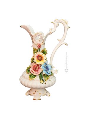 VASE Baroque style artistic ceramic with 24k gold details Made in Italy