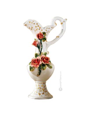 AMPHORA Vase baroque style artistic ceramic with 24k gold details Made in Italy