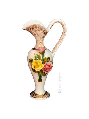 VASE Baroque style artistic ceramic with 24k gold details Made in Italy