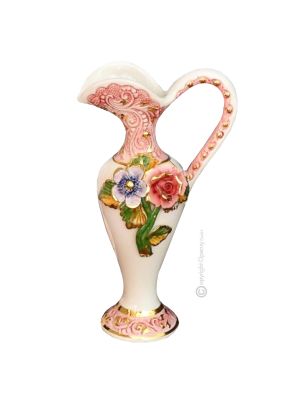 VASE Baroque style artistic ceramic with 24k gold details Made in Italy