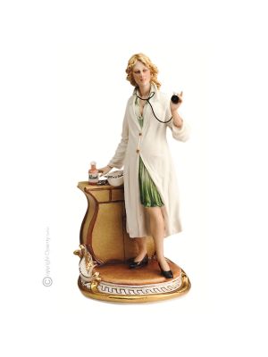 DOCTOR FEMALE Statuette statue figure porcelain Capodimonte handmade Made in Italy exclusive