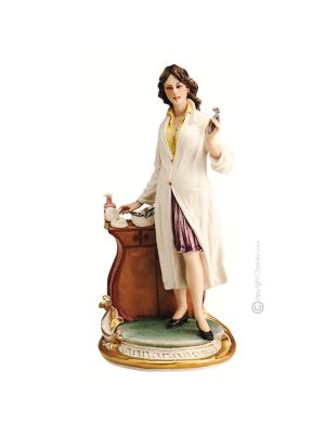 DENTIST FEMALE Statuette statue figure porcelain Capodimonte handmade Made in Italy exclusive