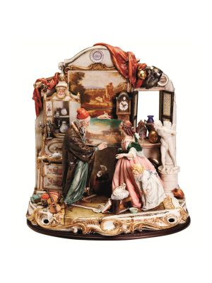THE ANTIQUE DEALER Statuette statue figure porcelain Capodimonte handmade Made in Italy exclusive