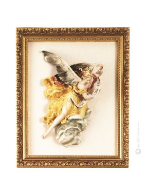 CHRISTMAS ANGEL picture bas-relief porcelain Capodimonte handmade Made in Italy exclusive