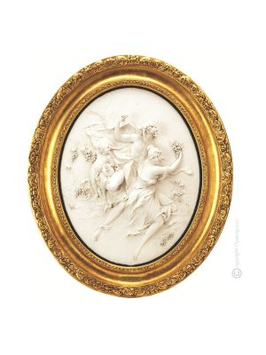 BACCHUS AND ARIANNA picture bas-relief porcelain Capodimonte handmade Made in Italy exclusive