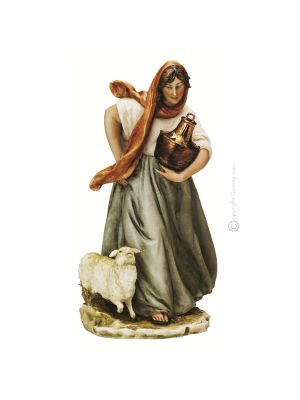 COUNTRY WOMAN Statuette statue figure porcelain Capodimonte handmade Made in Italy exclusive