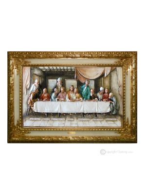 LAST SUPPER Picture Bas-relief Porcelain Capodimonte Made in Italy