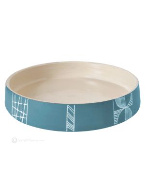 VASSOIO Centerpiece tray authentic artistic ceramic made and decorated by hand Made in Italy 