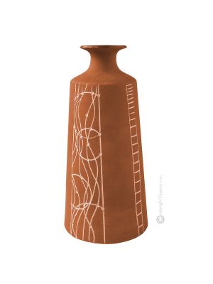 VASO TRONCO Ceramic vase handcraft hand decorated authentic Made in Italy 