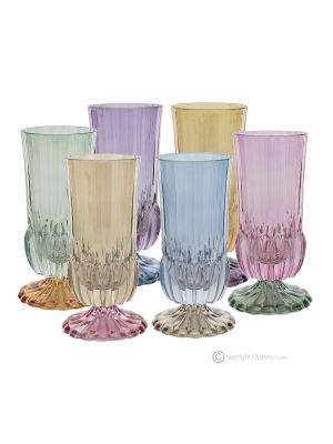 ADA Set of 6 Authentic Modern Hand Painted Drinking Glasses in Premium Quality Glass.