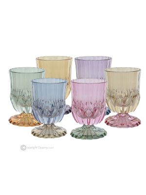ADA Set of 6 authentic modern hand painted water glasses in premium quality glass.