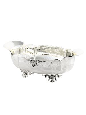 CENTROTAVOLA OVALE '700 Centerpiece bowl basket silver plated artistic handcraft Made in Italy