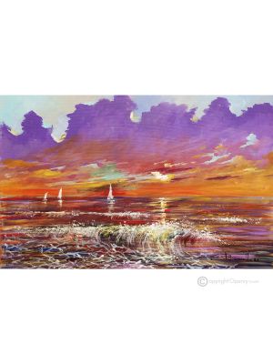 SUNRISE SALENTINA Acrylic painting on canvas modern Made in Italy 