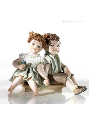 FRIENDS Capodimonte statuette, unique beauty in fine porcelain.