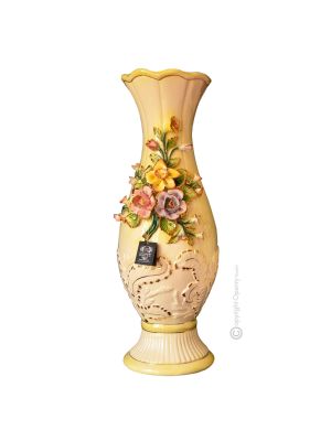 VASE Baroque style artistic ceramic with 24k gold details Made in Italy