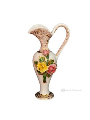 Vase ceramic art - Home aesthetic - Amphora fine golden petals