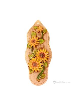 PICTURE Wall decorative object to hang Baroque style artistic ceramic with 24k gold details Made in Italy