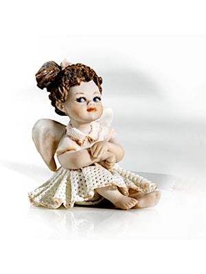 CLOE Capodimonte romantic, refined and pure angel statuette.