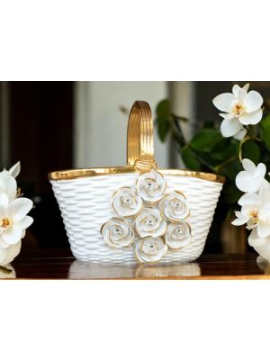 Table centerpiece ceramic - Office décor - 7 Fine roses basket