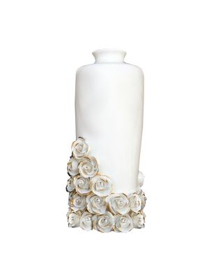 VASE Baroque style artistic ceramic with 24k gold details Made in Italy