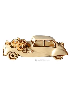CAR handmade ceramic table ornament Baroque style artistic with 24k gold details Made in Italy