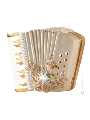 ACCORDION Wall decorative object to hang Baroque style artistic ceramic with 24k gold details Made in Italy