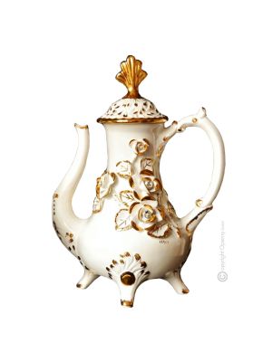 CARAFE handmade ceramic table ornament Baroque style artistic with 24k gold details Made in Italy