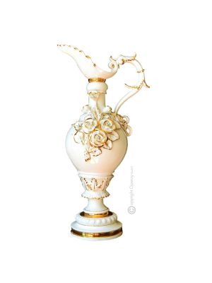 SPLENDIDA AMPHORA Vase baroque style artistic ceramic with 24k gold details Made in Italy