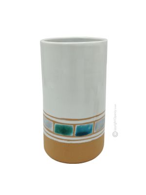 VASO TERRA ROSSA Ceramic vase handcraft handmade hand painted authentic Made in Italy from the Friuli region - MEDIUM