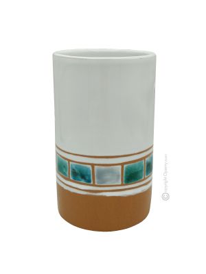 VASO TERRA ROSSA Ceramic vase handcraft handmade hand painted authentic Made in Italy from the Friuli region  - LARGE