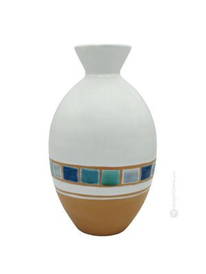 VASO GOCCIA MOSAICO Ceramic vase handcraft handmade hand painted authentic Made in Italy from the Friuli region