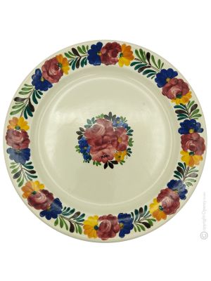 PIATTO CORONCINA TRADIZIONALE Wall plate decorative dish hanging precious ceramic handpainted handmade authentic Made Italy from the Friuli region